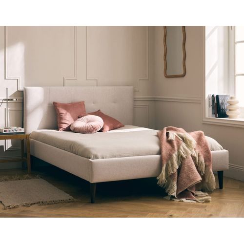 Structure De Lit En Tissu 160x200 Cm Beige