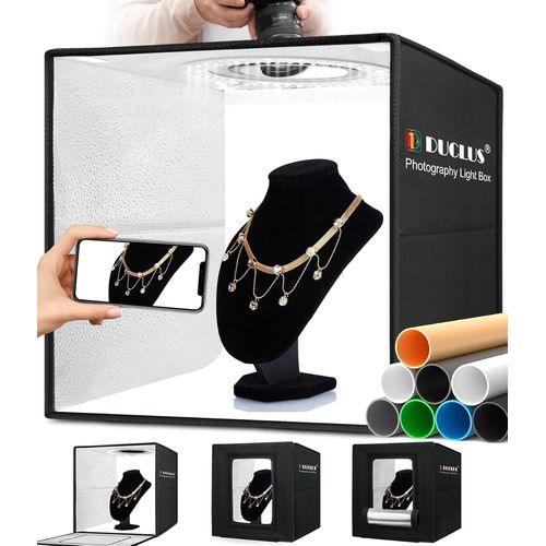 Studio Photo Box Portable 40X40 Cm, Botes De Lumire Kit Avec 5500K 160Pcs Led Rglable & 8 Fonds Pour Photographie De Produits[YIN4186206]