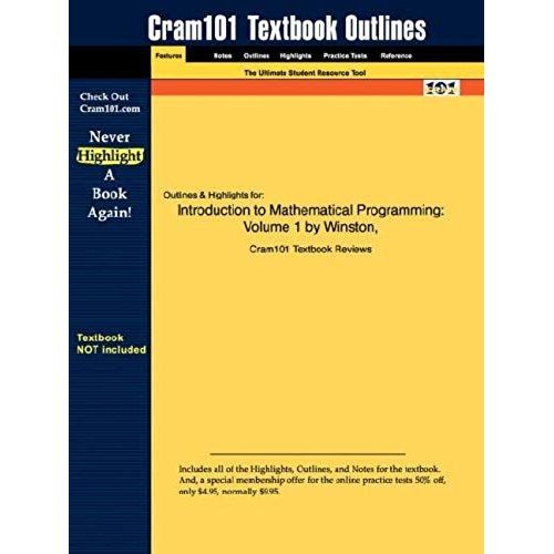 Studyguide For Introduction To Mathematical Programming   de Collectif  Format Broch 