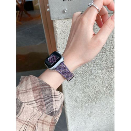 Style Fin Automne Et Hiver Adapt Au Bracelet Apple Watch Applewatch9 Bracelet En Laine S10 Iwatch8765se Sport-Hamon  Violet-38/40/41/(10e Gnration 42 Mm) Universel