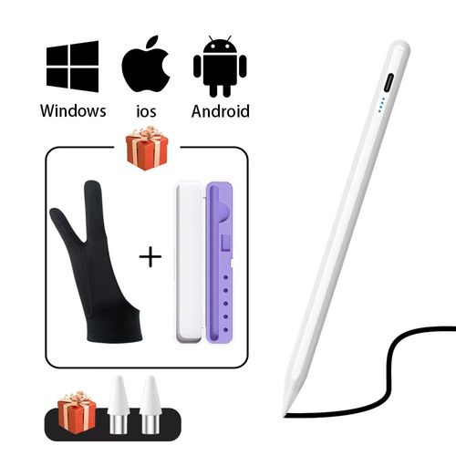 Stylet universel pour tablette et tlphone portable,stylet tactile,IOS,Android,Windows,Apple,ISub,Xiaomi- white pen lilac box