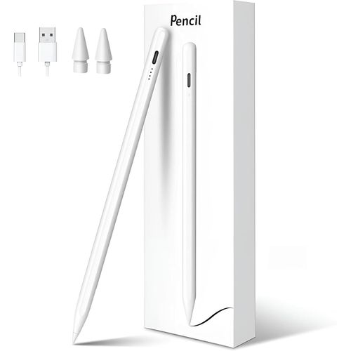 Stylet USB-C pour iPad Apple (2018-2024)  Haute prcision, puissance de charge rapide Palm Rejection et sensibilit d'inclinaison, 4 voyants LED, magntique, compatible avec iPad/iPad Pro/iPad
