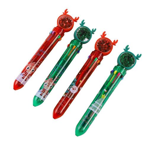 Stylo  Bille Color Motif Pre Nol, Arbre De Nol, Cerf, Cadeaux De Joyeux Nol, Papeterie, Outil D'criture, Fournitures Scolaires Et De Bureau