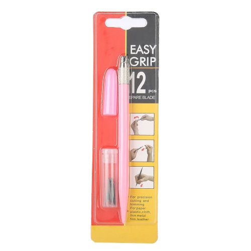 Stylo A Graver En Acier Avec 12 Lames De Rechange, Outils De Bricolage Pour Bijoux Et Artisanat, Couteau A Graver (Rose)
