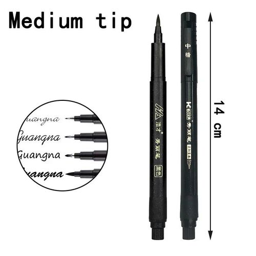 Stylo De Calligraphie Pour Artiste,1 Pice,Conception Artistique,Signature,Cheveux Doux Avec Encre,Bandes Dessines Avec Ligne  Crochet,Fournitures D'art - Type Medium