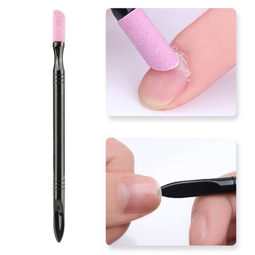 Stylo De Gommage En Pierre De Quartz  Double Extrmit, Dissolvant De Cuticules, Poussoir, Tondeuse, Peau Morte, Noir, Outil Professionnel De Soins Des Ongles, 1 Pices