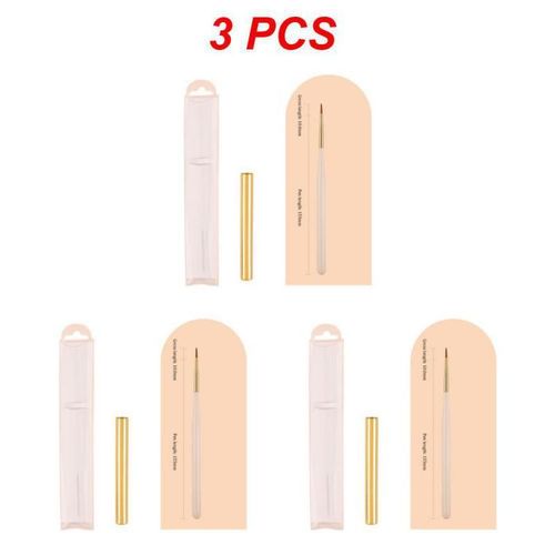 Stylo De Luminothrapie  Nervures De Prcision,Pas Facile  Perdre,Ensemble De Stylos  Ongles,Conception D'ongles,Brosse  Ongles,Multifonction,Innovante,1 Pice,3 Pices - Type Style D 3pcs