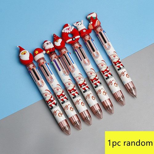 Stylo De Nol Multicolore, 1 Pice, Stylo  Bille En Cerf, Cadeau De L'cole De Base, Porte-Documents Joyeux, Cadeau De Nol