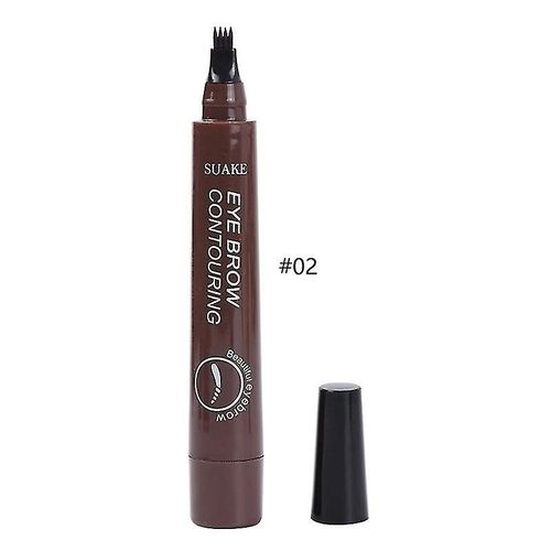 Stylo De Tatouage Pour Sourcils, Crayon  Sourcils Liquide Avec Quatre Pointes, Longue Dure, Impermable Et Rsistant Aux Taches (Marron Fonc), 2 Paquets