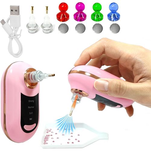 Stylos De Peinture Diamant lectriques Lgers Avec Pompe  Vide  3 Modes D'aspiration Rglables Et Rechargeables  4 Accessoires De Localisation De Diamants Et 2 Embouts De Rechange  Kits D'