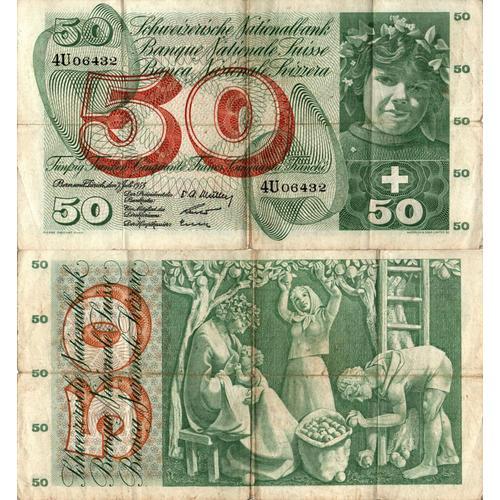 Suisse / 50 Francs / 1955 / P-47(A) / Vf