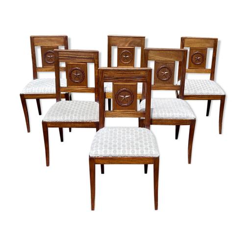 Suite De 6 Chaises En Acajou Directoire Bois