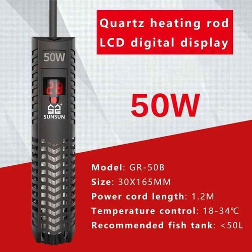 Sunsun-Chauffage Rglable Pour Aquarium,Affichage Numrique Lcd,Chauffage Constant Subsn,Contrle De La Temprature Prcieuse Des Poissons,Gaz100-500w - Type New 50w-Eu Adapter 220v-50hz