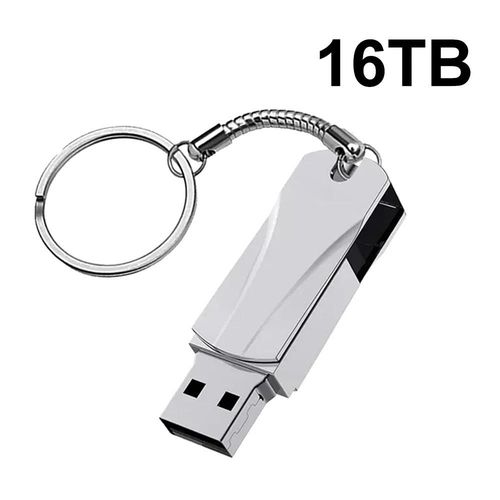 Super cl USB en mtal,cl USB,cl USB,cl USB,16 To,8 To,4 To,2 To,mmoire SSD portable,USB 3.0 - Type silver 16TB
