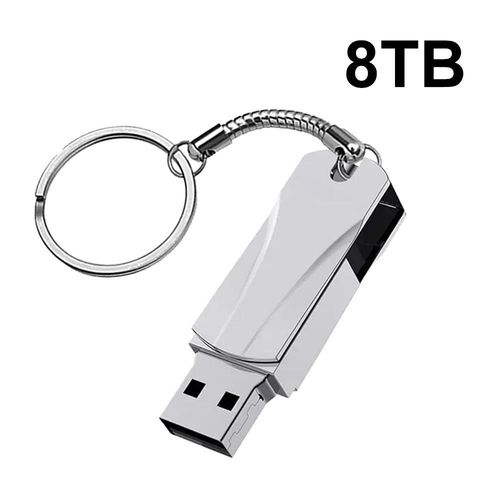Super cl USB en mtal,cl USB,cl USB,cl USB,16 To,8 To,4 To,2 To,mmoire SSD portable,USB 3.0 - Type silver 8TB