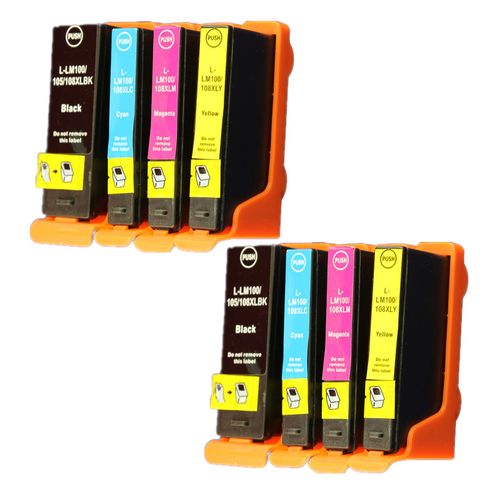 Superb Choice Cartouche D'encre Compatible Pour Lexmark 100xla (Noir/Cyan/Magenta/Jaune) Lexmark Prospect Pro 208 Printer - Pack De 2, Set