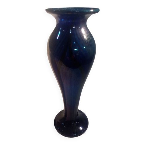 Superbe Ancien Vase En Pte De Verre Sign Rick Strini Multicolore