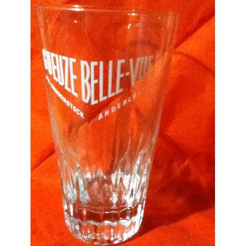 Superbe Verre  Bire Ancien , 25 Cl, Fond pais Et Cannel. Gueuze Belle-Vue maill Blanc