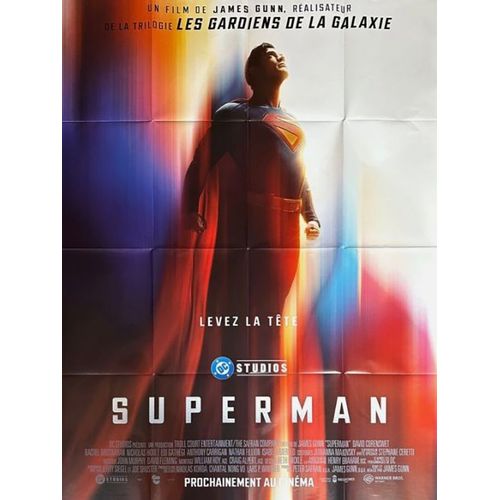 Superman - Vritable Affiche De Cinma Plie - Format 120x160 Cm - De James Gunn Avec David Corenswet, Rachel Brosnahan, Nicholas Hoult, Edi Gathegi, Anthony Carrigan / Super Man - 2025