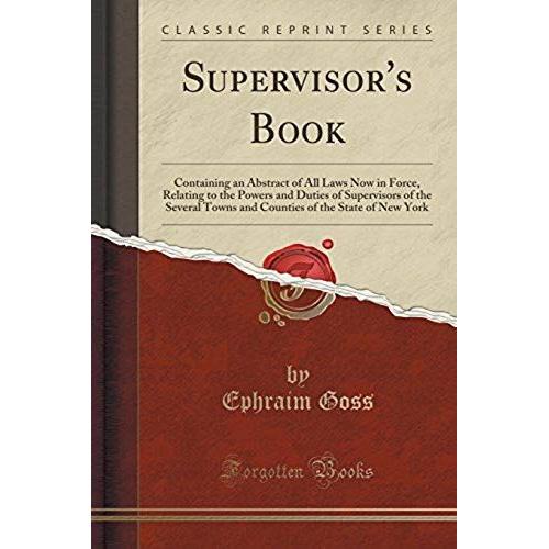 Goss, E: Supervisor's Book    Format Broch 