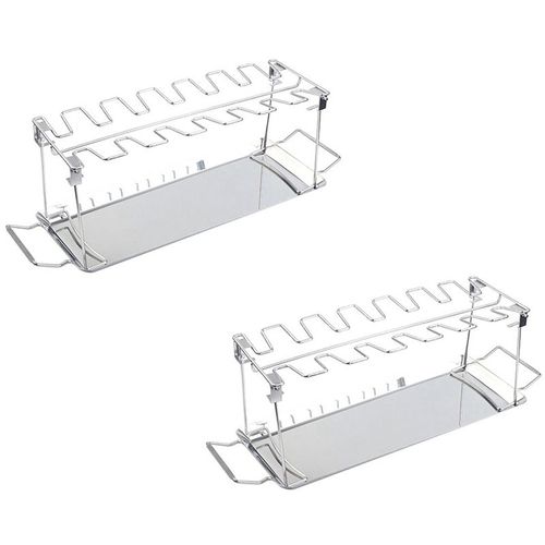 Support  Ailes De Pattes De Poulet, Support De Rtissoire En Mtal En Acier Inoxydable Avec Plateau D'gouttage Pour Gril De Fumeur Ou Four, Antiadh 9109-May14A27455