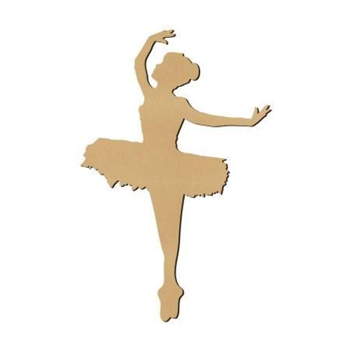 Support  Dcorer En Bois Mdium - Danseuse Classique Gm - 27,5 X 18 Cm