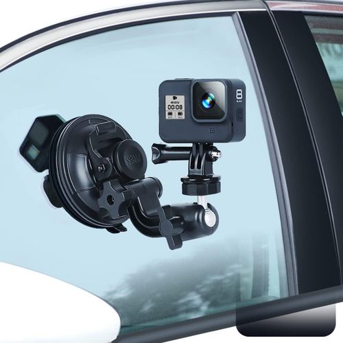 Support  Ventouse Rotatif pour Appareil Photo, Support de tlphone Compatible with Gopro Hero 12 11 10 Black 9 8 7 6 5 Black, Xiaomi Yi, DJI Osmo
