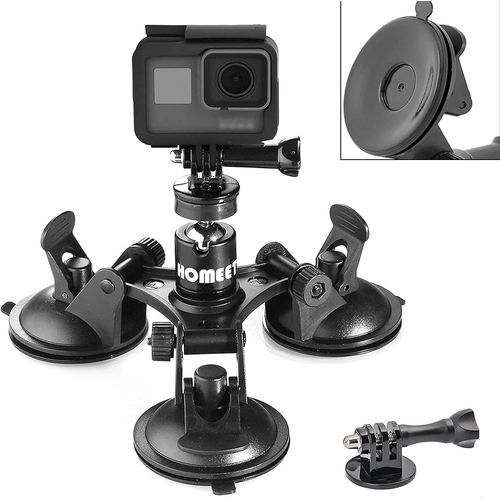 Support Auto Ventouse  Fixation Voiture Auto Support  Ventouse Camra Suction Mount Auto Triple Avec 1/4