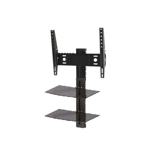 support AVF ACIER NOIR mural High-Tech TV inclinable a 2 tagres flottantes AV verre fixe tlvision au mur scurit tlviseurs 26"  55" 45 kg max tout-en-un confort Compatible VESA