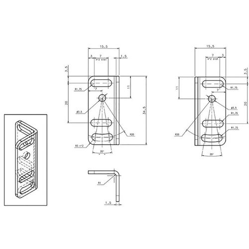 Support Datalogic St-5072 95acc1470 (L X L X H) 15.5 X 15.5 X 1.5 Mm 1 Pc(S)