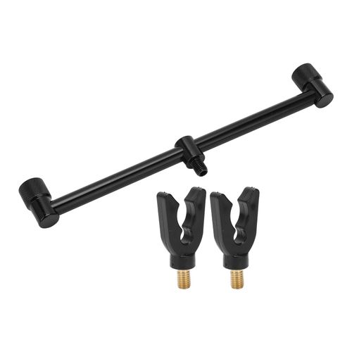 Support De Canne A Peche En Alliage D'aluminium Noir Europeen, Ecrou De Canne A Peche, Support De Barre Transversale, Accessoires De Peche, 2 Tetes De Support De 25 Cm, 2 Tetes De Support
