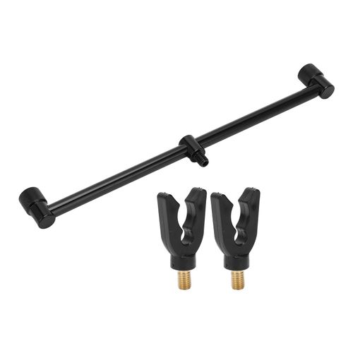 Support De Canne A Peche En Alliage D'aluminium Noir Europeen, Ecrou De Canne A Peche, Support De Barre Transversale, Accessoires De Peche, 2 Tetes De Support De 30 Cm, 2 Tetes De Support