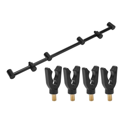 Support De Canne A Peche En Alliage D'aluminium Noir Europeen, Ecrou De Canne A Peche, Support De Barre Transversale, Accessoires De Peche, Support A 4 Tetes De 45 Cm, 4 Tetes De Support