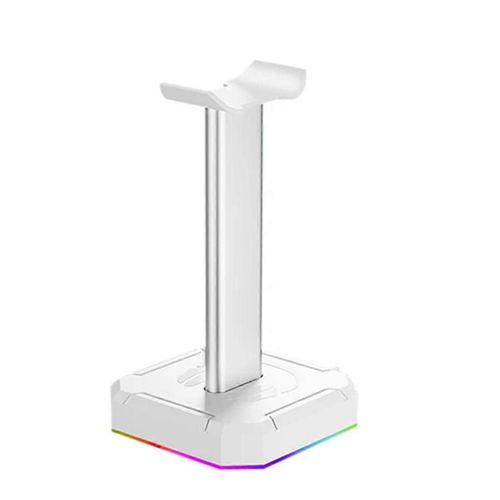 Support de casque Rack d'affichage RVB Rtro-clairage Tte Mont Support Support Organisateur de bureau Support vertical Cintre, Blanc