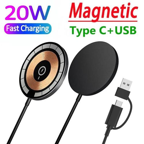 Support De Chargeur Magntique Sans Fil 20w, Pour Iphone 15 14 13 12 Pro Max Airpods Pd Macsafe, Station De Charge Rapide Pour Tlphones Usb And Type C Input