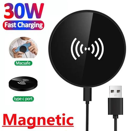 Support De Chargeur Magntique Sans Fil 30w, Pour Iphone 15 14 13 12 Pro Max Airpods 3/2 Pro Usb Type C Pd, Station De Charge Rapide Pour Tlphone Usb And Type C Input