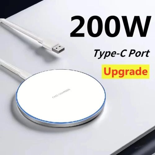 Support De Chargeur Sans Fil 200w, Dispositif De Charge Rapide  Induction, Station Pour Apple Iphone 16 15 14 13 12 Samsung Galaxy S25 Xiaomi Black With Cable