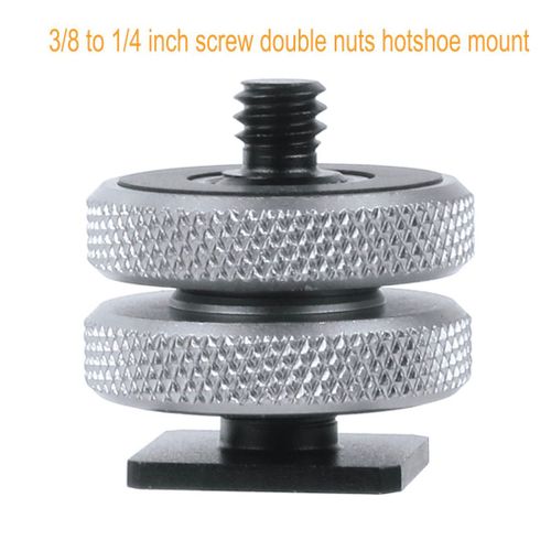 Support de chaussure froide  Double crous simples,support  vis 3/8 1/4 5/8 pour camra d'action GoPro DSLR,trpied Flash de Studio Photo - Type 3 8 to 1 4 B grey