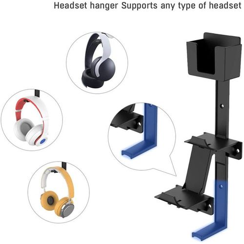 Support De Crochet De Bureau Pliable Universel Pour Ps5/Ps4/Ns Switch/Xbox One/Xbox Sries X&s/Pc/Steam Et Plus Encore Support, Noir