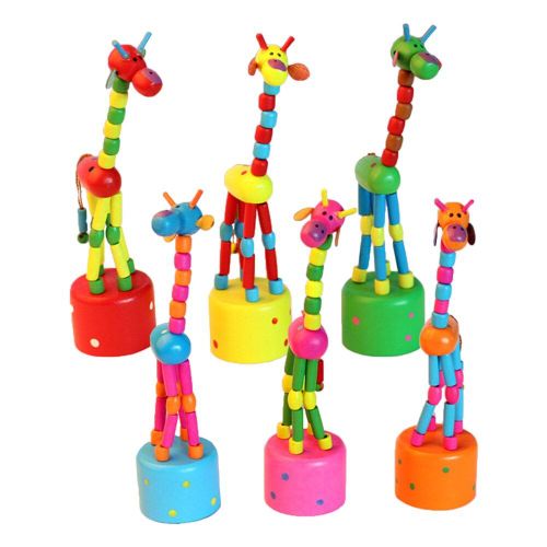 Support De Danse De Simulation D'Intelligence, Jouet En Bois De Girafe  Bascule Color, Blocs De Jouets Pour Enfants