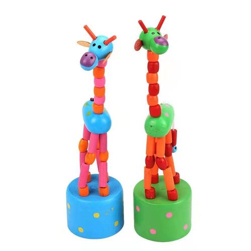 Support De Danse De Simulation D'intelligence, Jouet En Bois De Girafe  Bascule Color, Blocs De Jouets Pour Enfants