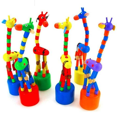 Support De Danse De Simulation D'intelligence, Jouet En Bois De Girafe  Bascule Color, Blocs De Jouets Pour Enfants