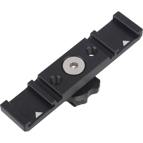 Support De Fixation  Griffe Double, Adaptateur De Plaque De Montage  Griffe, Barre D'Extension Double Griffe Pour Appareil Photo Reflex Numrique Nikon, Canon, Sony, Flash, Vido Led, Microphone