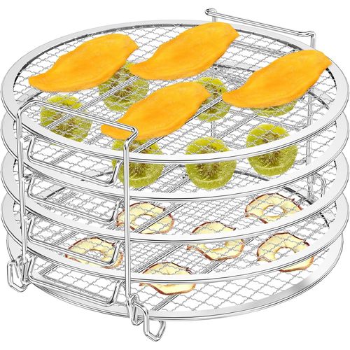 Support de friteuse  air comprim compatible avec Ninja Foodi de 8 litres en acier inoxydable - Support de dshydratation de 21,6 cm