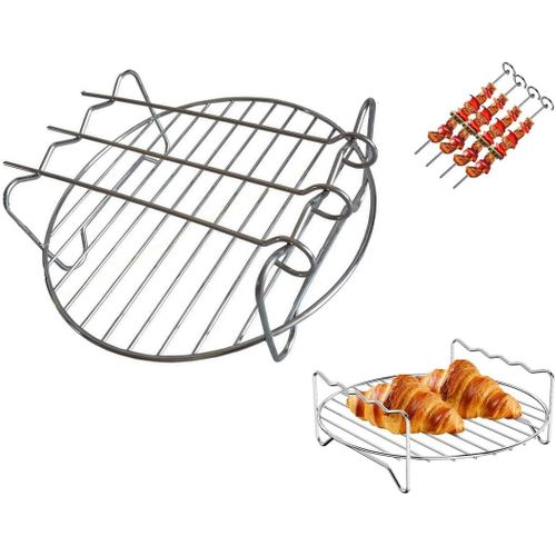 Support de friteuse  air en acier inoxydable-Accessoires de friteuse  air multifonction pour barbecue,four  rtir,friteuse  air