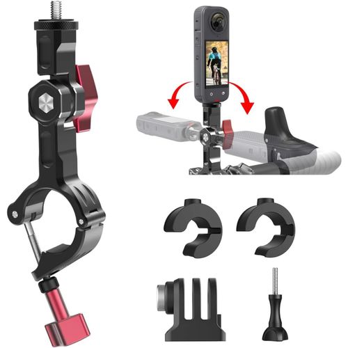 Support De Guidon De Camra D'Action Pour Poteau De 7  35 Mm, Support Rglable  270 En Aluminium Avec Vis 1/4 Pour Gopro Insta360 Dji Osmo Akaso Et Plus Encore Sur Rtroviseur D[GOP6254645]