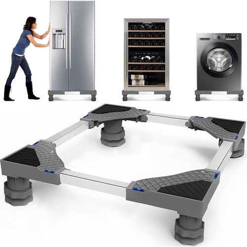 Support De Machine  Laver Avec 4 Pieds Pour Lave-Linge, Rfrigrateur Et Sche-Linge, Base Rglable Avec Fonction Antidrapante D'Absorption Des Chocs, (Rglable : 42-65 Cm)[MAC1009]
