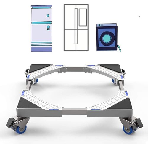 Support De Machine  Laver, Base Avec 4 Roues Pivotantes, Rglable Longueur 41-64Cm, Charge 300 Kg Anti Vibration Rduction Du Bruit Pour Rfrigrateur/Machine  Laver/Sche-Linge[MAC2084]