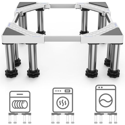 Support De Machine  Laver Base Socle 12 Pieds Plus Stable Pour Machine  Laver Sche-Linge Frigo Charge 250 Kg (Rglable: 43.5-63Cm,18-22 Cm)[MAC1179]