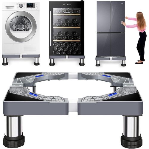 Support de machine  laver,rglable,18-21 cm,support de machine  laver en acier inoxydable,socle pour machine  laver et sche-linge,rfrigrateur,conglateur (4 pieds)